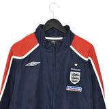 Vintage Umbro windbreaker zip up tracksuit track jacket trackie sweater jumper sweatshirt pullover long sleeve in dark blue and red