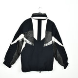 Vintage Fila puffer jacket windbreaker fleece track jacket bomber jacket in black and white