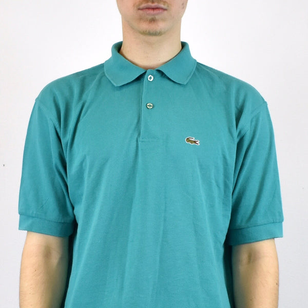 Vintage Lacoste polo shirt t-shirt pullover in cyan