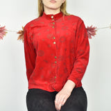 Cute vintage Partout with buttons jumper sweater top cardigan pullover blouse in red