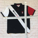 Vintage polo shirt tee blouse top solo torro in black white and red