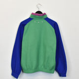 Vintage Pile jumper hoodie pullover sweatshirt windbreaker fleece track jacket in blue pink and green