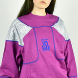 Vintage rare Lotto sweatshirt hoodie jumper sweater pullover in purple and gray
