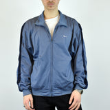 Vintage Nike tracksuit track jacket fleece windbreaker in light blue and navy blue