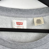 Vintage Levi's crewneck jumper pullover sweatshirt fleece track jacket hoodie in grey and red