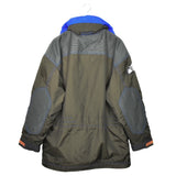 Vintage Ellesse long puffer zip up jacket coat windbreaker tracksuit track jacket trackie sweater jumper sweatshirt pullover long sleeve in dark green and blue