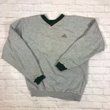 Vintage Adidas reversible v-neck sweatshirt jumper sweater pullover hoodie in gray and green