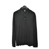 Vintage Hugo Boss quarter button up polo shirt long sleeve pullover in black