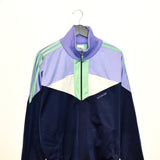 Vintage Adidas tracksuit trackie jacket zip up sweater in dark blue light purple and green