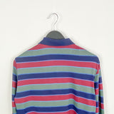 Vintage Adidas polo top long sleeve jumper sweater polo shirt pullover sweatshirt colourful top in blue, red and army green