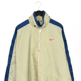 Vintage Nike zip up windbreaker tracksuit track jacket trackie sweater jumper sweatshirt pullover long sleeve in green and blue