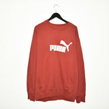Vintage Puma jumper thin material longsleeve tee pullover sweatshirt in red/maroon
