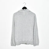 Vintage Adidas zip up pullover sweatshirt windbreaker fleece track jacket in grey