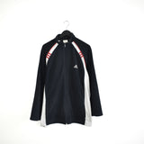 Vintage Adidas zip up jacket fleece jumper tracksuit track windbreaker longsleeve tee pullover in black, red and white.