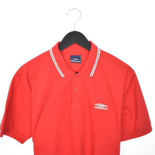 Vintage Umbro polo shirt tee blouse top in red and white