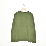 Vintage Chaps v neck sweater thin material longsleeve tee pullover sweatshirt in dark green