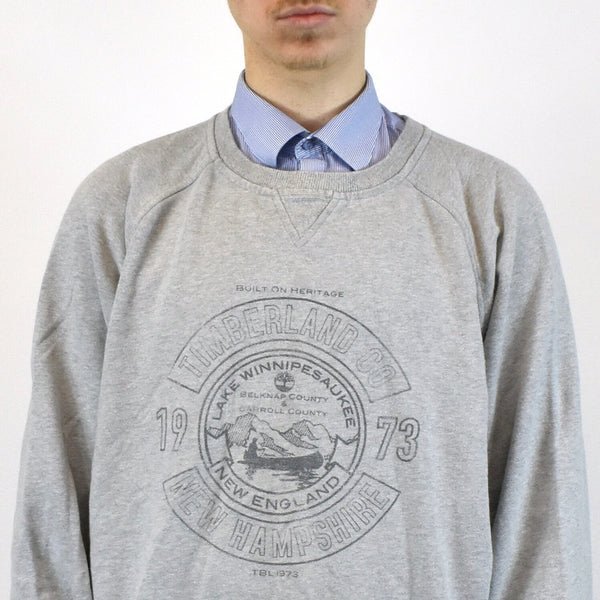Vintage Timberland sweatshirt jumper sweater pullover hoodie in gray