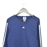 Vintage Adidas V-neck longsleeve tee pullover sweatshirt in blue