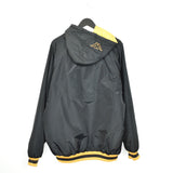 Vintage Kappa bomber jacket windbreaker track jacket in black and yellow with a hood