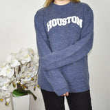 Houston fishbone knitted sweatshirt jumper sweater top pullover in purple