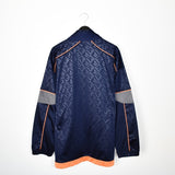 Vintage Adidas zip up track jacket windbreaker sweatshirt longsleeve tee pullover jumper in dark blue and orange