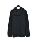 Vintage Adidas hoodie pullover sweatshirt windbreaker fleece track jacket in black and white