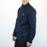 Vintage Champion full zip fleece sweatshirt hoodie jumper sweater pullover in blue