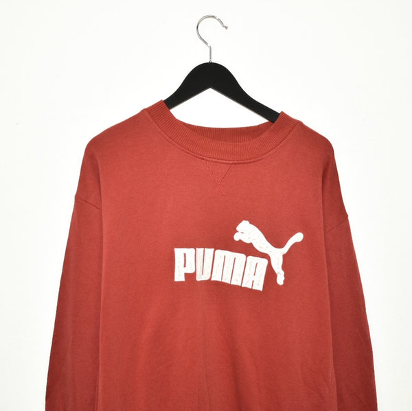 Vintage Puma jumper thin material longsleeve tee pullover sweatshirt in red/maroon