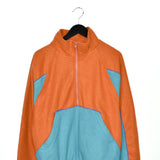 Vintage zip up jumper sweatshirt sweater pullover in orange and light blue