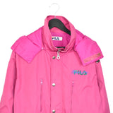Vintage Fila Magic Lime zip up windbreaker tracksuit track jacket trackie sweater jumper sweatshirt pullover long sleeve in magenta/bright pink