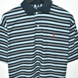 Vintage striped Ralph Lauren polo shirt t-shirt pullover in blue