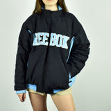 Vintage Reebok windbreaker fleece track jacket bomber jacket in black