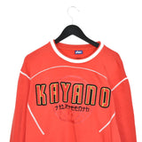 Vintage Asics Kayano hoodie pullover sweatshirt top jumper in red