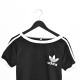 Vintage Adidas t-shirt tee blouse top in black and white