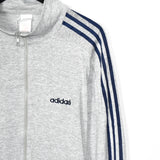 Vintage Adidas zip up pullover sweatshirt windbreaker fleece track jacket in grey