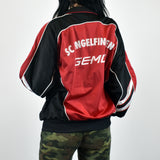 Vintage Jako tracksuit track jacket fleece jumper in red, black and white
