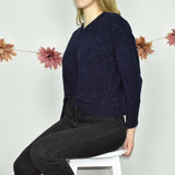 Vintage Versace V-neck jumper sweater top pullover in dark blue