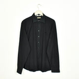 Vintage Burberry collared button-down shirt top blouse in black
