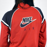 Vintage Nike track jacket fleece jumper in red and blue
