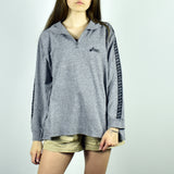 Vintage Asics half zip sweatshirt fleece hoodie jumper sweater pullover in gray