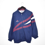 Vintage Adidas zip up track jacket windbreaker sweatshirt longsleeve tee pullover jumper in dark blue white and red