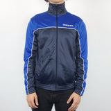 Vintage tracksuit trackie jacket zip up Diadora in blue and black
