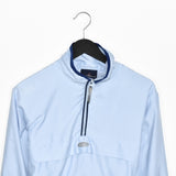 Vintage Olympus quarter zip up track jacket windbreaker trackie sweater jumper sweatshirt pullover long sleeve in light blue