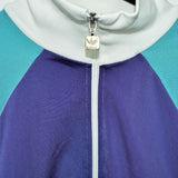 Vintage Adidas windbreaker fleece track jacket bomber jacket in purple white and light blue