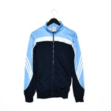 Vintage Adidas windbreaker fleece track jacket bomber jacket in blue and white