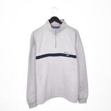 Vintage Reebok quarter zip up sweatshirt longsleeve tee pullover jumper in grey