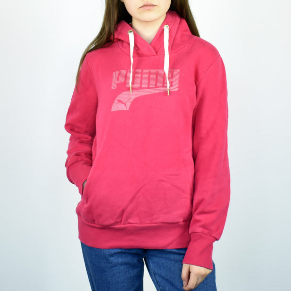Vintage Puma hoodie jumper sweater pullover in pink