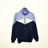 Vintage Adidas tracksuit trackie jacket zip up sweater in dark blue light purple and green