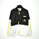 Vintage Adidas zip up tracksuit track jacket trackie sweater jumper sweatshirt pullover long sleeve in white black and yellow