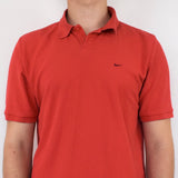 VINTAGE ORANGE NIKE POLLO SHIRT WITH EMBROIDERY ON THE BACK